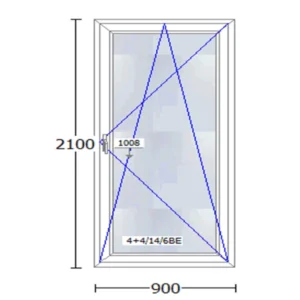 medidas Ventana PVC Blanca Cortizo Apertura Interior Abisagrada 70 900 x 2100